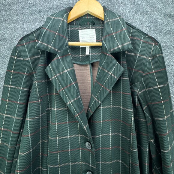 Avec‎ Les Filles Blazer Medium Green Plaid Academia Preppy Lightweight Relaxed - Picture 2 of 14